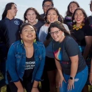 A group of eight Indigenous women.