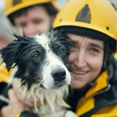 Dog Rescue From Flood