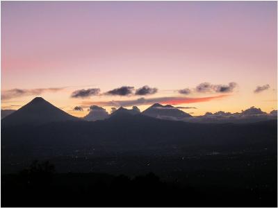 A View of the Volcanoes from the Rooftop Garden